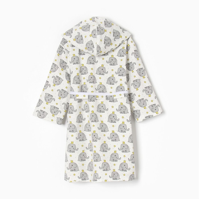 Халат детский НАЧЕС, цвет белый/слоники, рост 98 см