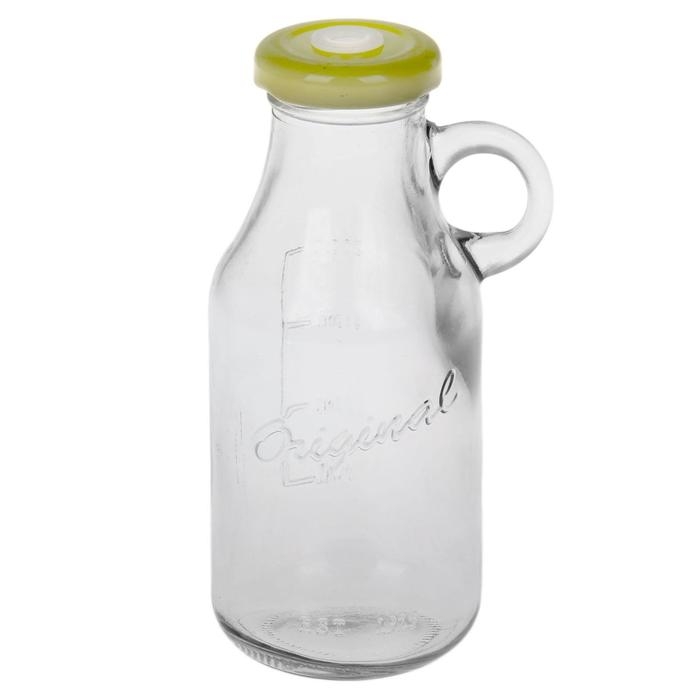 Бутыль стеклянная с крышкой и трубочкой, 200 мл, 7,5×6×14,5 см, цвет МИКС Бутыль стеклянная с крышкой и трубочкой, 200 мл, 7,5×6×14,5 см, цвет МИКС