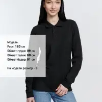 Рубашка поло с длинным рукавом Prime LSL, черная, размер M