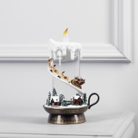 Светодиодная свеча с Дедом Морозом, 14 &times; 23 &times; 12 см, пластик, батарейки ААх3 (не в комплекте), USB, свечение тёплое белое