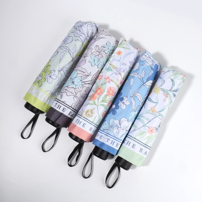 Зонт механический &laquo;Орнамент&raquo;, эпонж, 4 сложения, 8 спиц, R = 47/55 см, D = 110 см, цвет МИКС