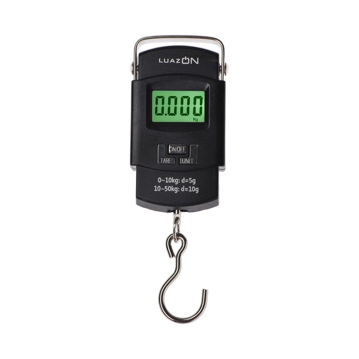 Весы-безмен Luazon LV-505, электронный, до 50 кг, точность до 10 г, подсветка, чёрный