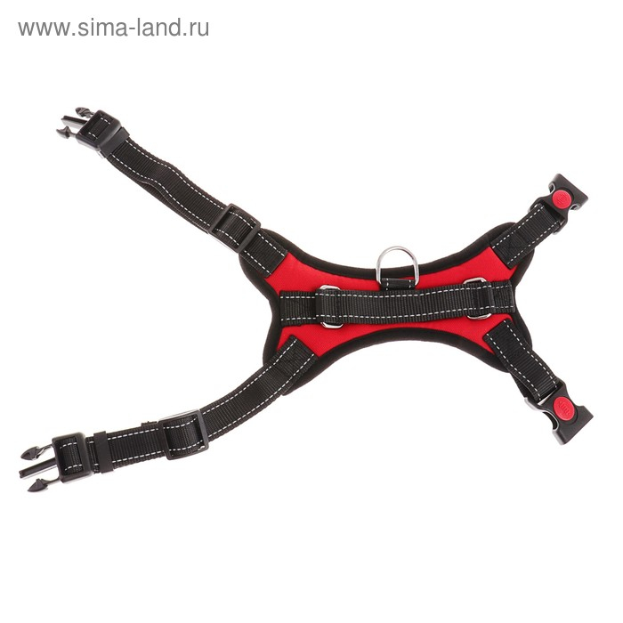 Шлейка К7 мягкая светоотражающая, размер S, ОГ 44-55 см, вес 5-9 кг, красная