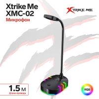 Микрофон XTrike Me XMC-02, на подставке, USB, 1.5 м, чёрный Микрофон XTrike Me XMC-02, на подставке, USB, 1.5 м, чёрный