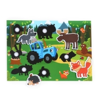 Игра развивающая на липучках "Изучаем животных", Синий трактор Игра развивающая на липучках "Изучаем животных", Синий трактор