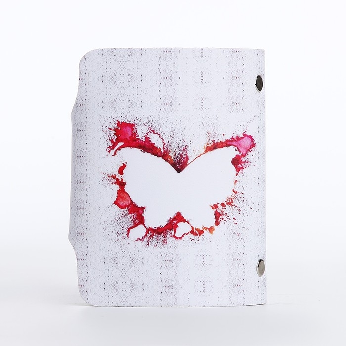 Визитница на кнопке, 28 карт, цвет белый