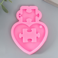 Молд силикон "Сердце с кусочками пазла" 2 предмета Молд силикон "Сердце с кусочками пазла" 2 предмета