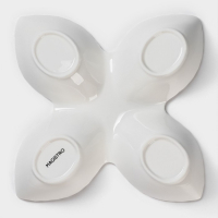 Менажница фарфоровая 4 ячейки Magistro &laquo;Лист Бланш&raquo;, 27&times;4 см, цвет белый