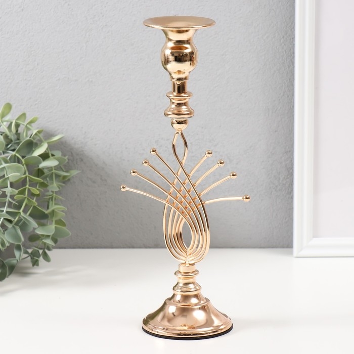 Подсвечник металл на 1 свечу Подсвечник металл на 1 свечу "Золотое сечение" d=2-6 см 8х8х27 см