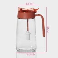 Бутылка стеклянная для масла с кисточкой Доляна &laquo;Коралл&raquo;, 600 мл, 8,5&times;7&times;18 см