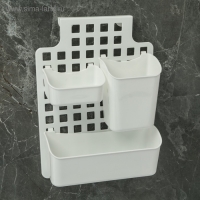 Корзина для хранения подвесная с контейнерами, 29&times;9,5&times;38 см, цвет белый