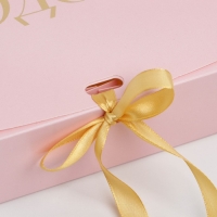 Коробка подарочная новогодняя складная &laquo;С новым годом&raquo;, тиснение, розовый, 20 х 18 х 5 см, Новый год