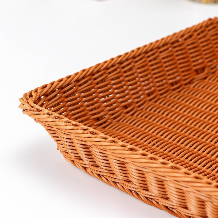 Корзина для продуктов Доляна, 40&times;29,5&times;7 см, цвет коричневый