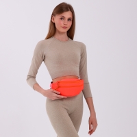 Поясная сумка на молнии, 2 кармана, цвет коралловый Поясная сумка на молнии, 2 кармана, цвет коралловый