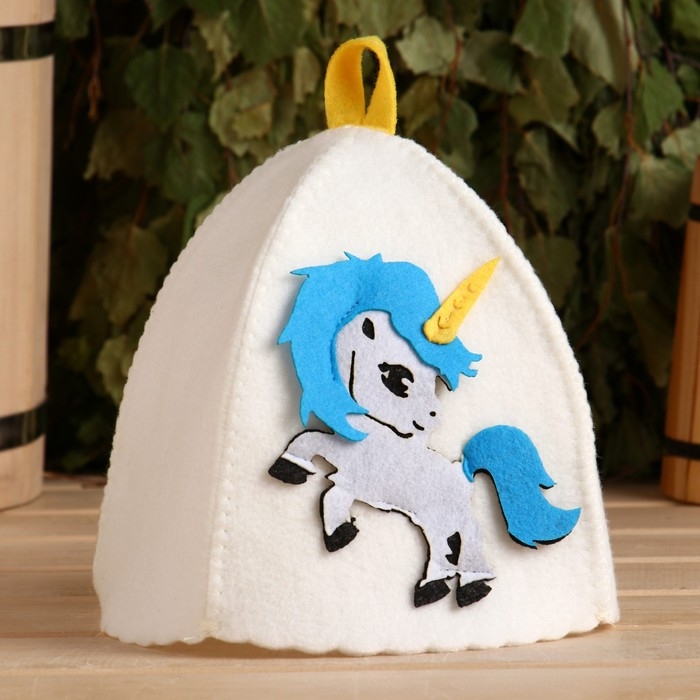 Шапка для бани с аппликацией Шапка для бани с аппликацией "Афелия"