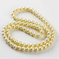 Бусины из стекла, набор 78 шт., размер 1 шт. — 10 мм, цвет белый Бусины из стекла, набор 78 шт., размер 1 шт. — 10 мм, цвет белый