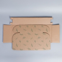 Коробка подарочная сборная, упаковка, &laquo;Веточки&raquo;, бурый, 27 х 21 х 9 см