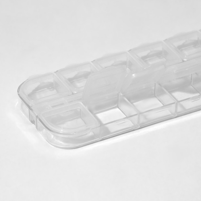 Подставка под украшения с футлярами 12 мест, 12,5&times;5&times;3 см, цвет прозрачный