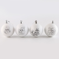 Ёлочные шары под раскраску на новый год &laquo;Волшебный праздник&raquo;, 4 шт, d = 5,5см, новогодний набор для творчества