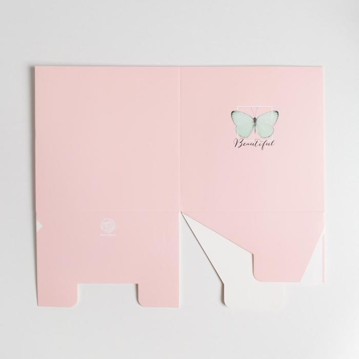 Коробка подарочная для цветов с PVC крышкой, упаковка, &laquo;Beautiful&raquo;, 12 х 12 х 12 см