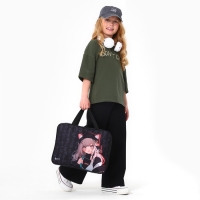 Папка для труда А4 на молнии текстиль 70мм 350 х 270 &laquo;1 сентября: Аниме&raquo;