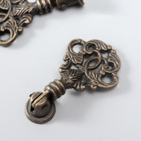 Ручка для шкатулки металл "Растительный орнамент" бронза 5,8х2,8 см Ручка для шкатулки металл "Растительный орнамент" бронза 5,8х2,8 см