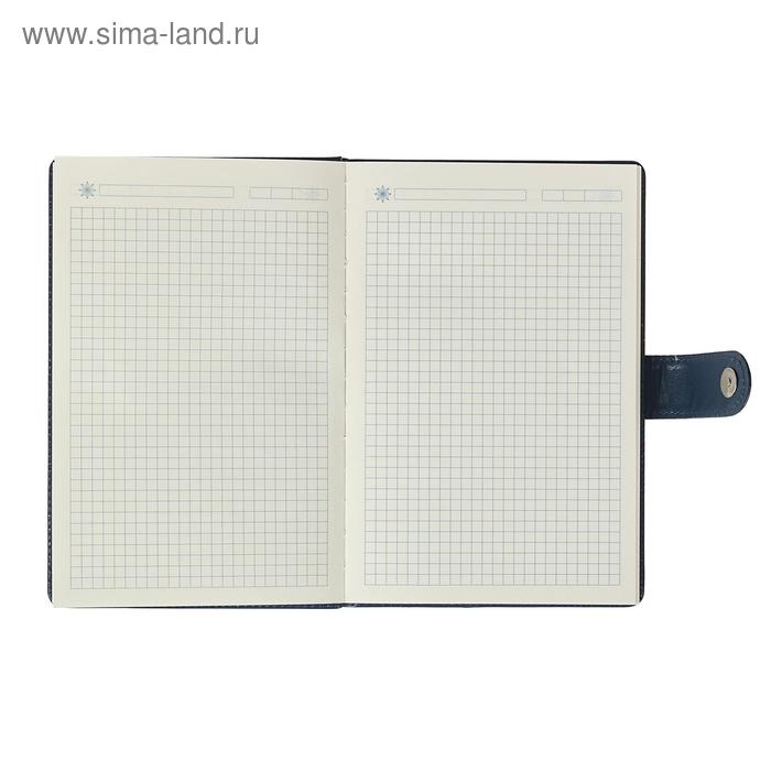 Ежедневник недатированный А5,100 листов в клетку, с хлястиком, обложка ПВХ, МИКС