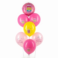 Набор воздушных шаров &laquo;С днём рождения. Торт&raquo;, латекс, фольга, 7 шт., МИКС