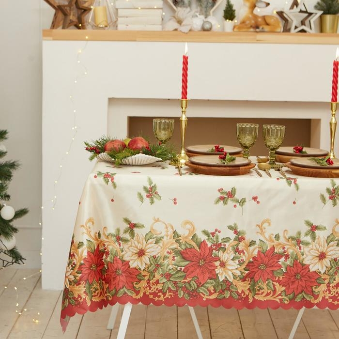 Скатерть новогодняя Доляна "&laquo;Новогоднее настроение&raquo;" 145*260 см, 100% п/э