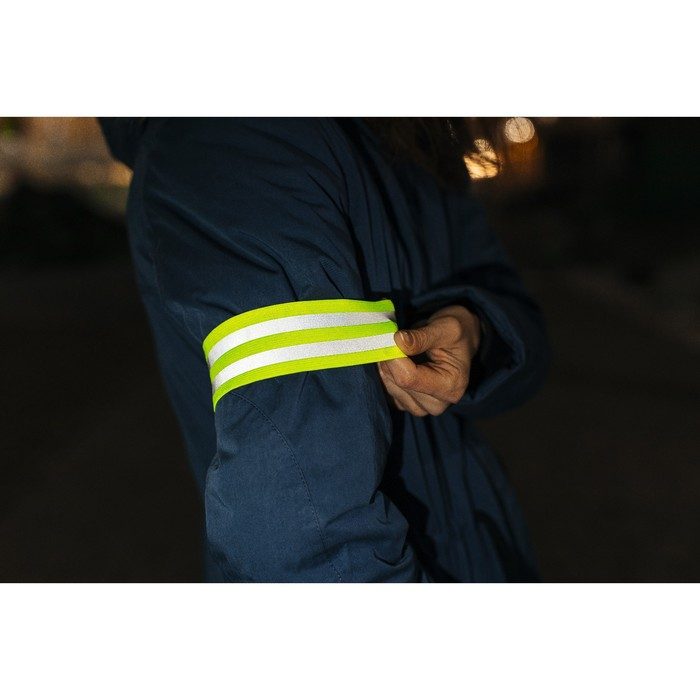 Светоотражающая лента-резинка, 50 мм, 10 &plusmn; 1 м, цвет салатовый