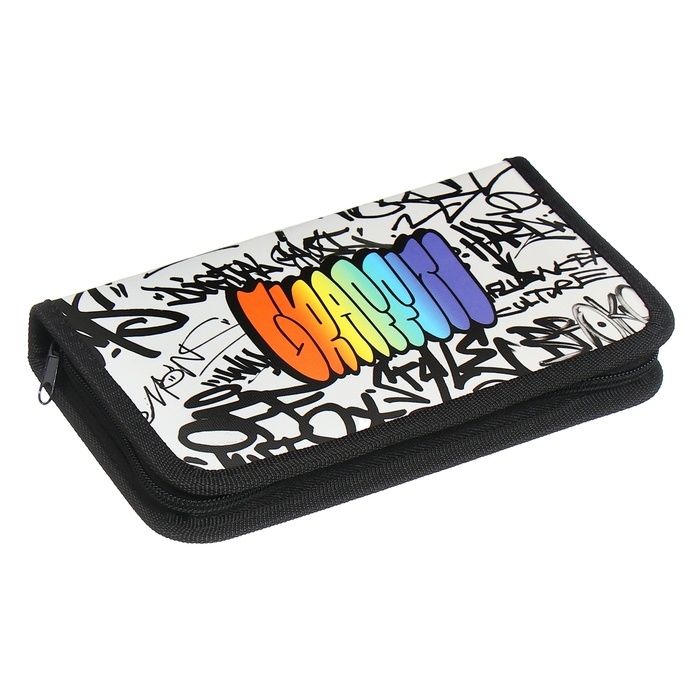 Пенал 1 секция 115 х 205 х 30 мм, Calligrata Пенал 1 секция 115 х 205 х 30 мм, Calligrata "Граффити", ламинированный картон