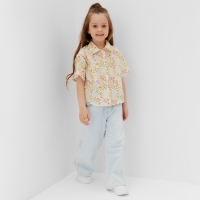 Рубашка для девочки KAFTAN "Цветы", р.34 (122-128), желтый