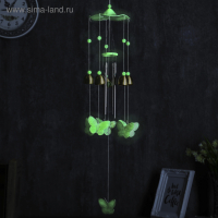 Музыка ветра пластик, металл "Бабочки" фосфорная 4 трубки, 5 колокольчиков 60 см Музыка ветра пластик, металл "Бабочки" фосфорная 4 трубки, 5 колокольчиков 60 см