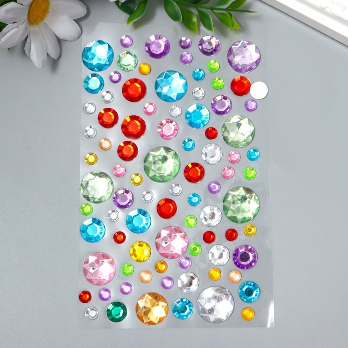 Наклейка пластик Наклейка пластик "Самоцветы" МИКС 23х9,5 см