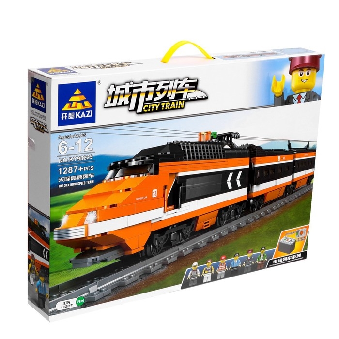 Конструктор ЖД &laquo;Электропоезд пассажирский&raquo;, работает от батареек, 1287 деталей