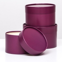 Набор шляпных коробок 3 в 1, темно-сиреневый, 16 х 10,5 х 9,13 х 8,5 см