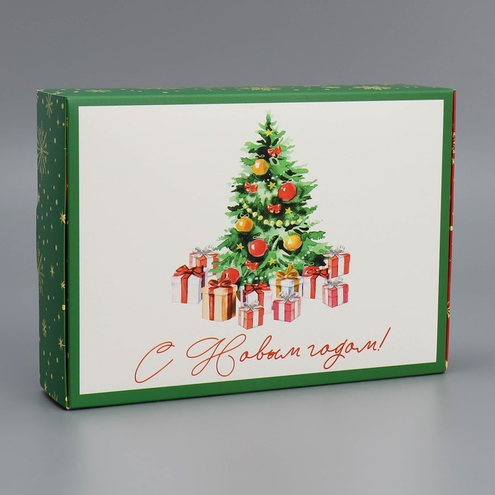 Коробка подарочная новогодняя складная &laquo;С Новым годом!&raquo;, ёлочка, 21 х 15 х 5 см, Новый год