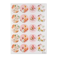 Наклейки для бизнеса и подарков и цветов, &laquo;С 8 марта&raquo;, цветы, 40 шт, 4 х 4 см