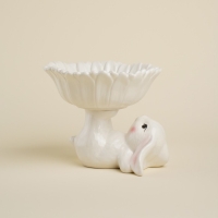 Конфетница керамическая SL Home «Лесные кролики», 19×17,5×15 см, цвет белый Конфетница керамическая SL Home «Лесные кролики», 19×17,5×15 см, цвет белый