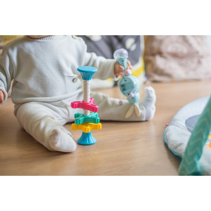 Развивающая игрушка пирамидка &laquo;Закрути меня&raquo; с шестеренками, погремушка, Крошка Я