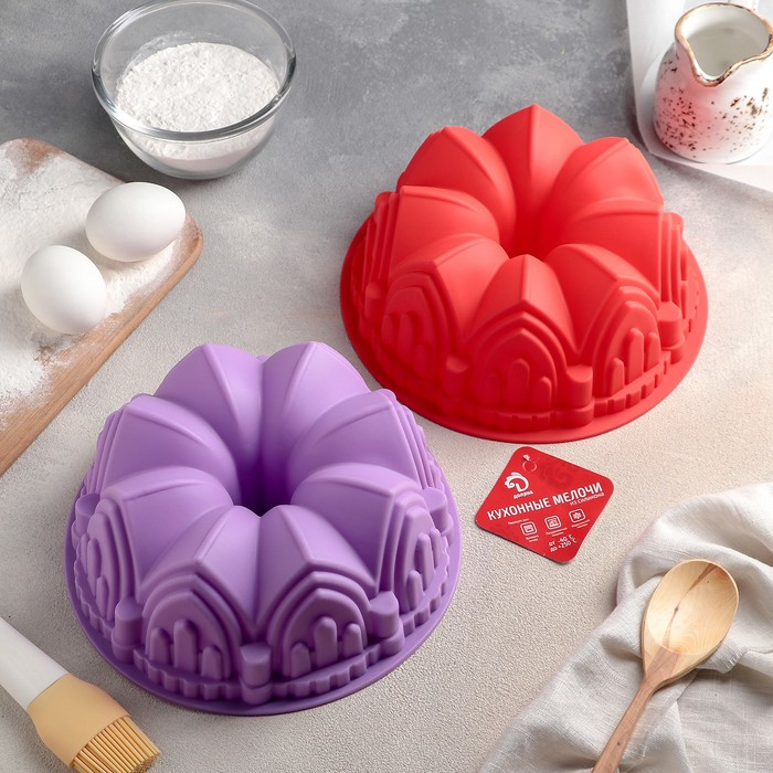 Форма для выпечки Доляна «Немецкий кекс. Замок», силикон, 22×8 см, цвет МИКС Форма для выпечки Доляна «Немецкий кекс. Замок», силикон, 22×8 см, цвет МИКС