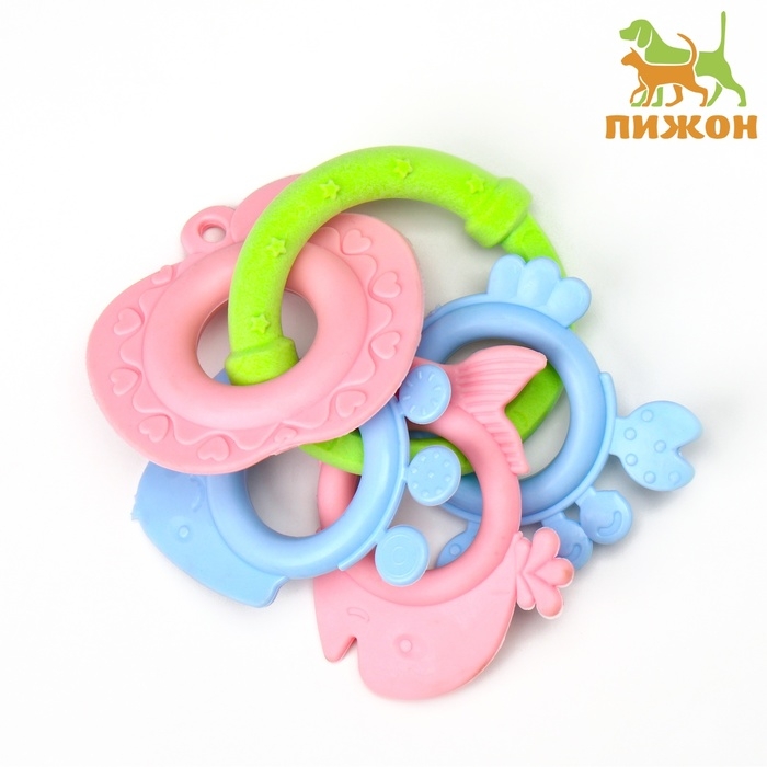 Игрушка для собак Игрушка для собак "Кольцо из морепродуктов", TPR + TPE, 12,5 см, микс цветов