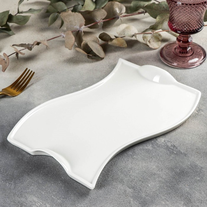 Блюдо фарфоровое Wilmax, 26&times;17,5 см, цвет белый