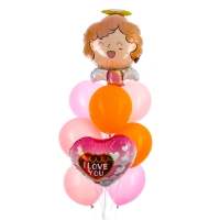 Набор шаров &laquo;Ангелочек розовый&raquo;, фольга, латекс, 10 шт.