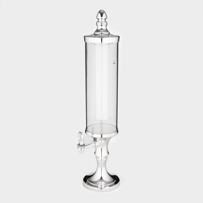 Башня пивная &laquo;Петронас&raquo;, 3 л, колба с подсветкой, 2 батарейки, цвет металлик