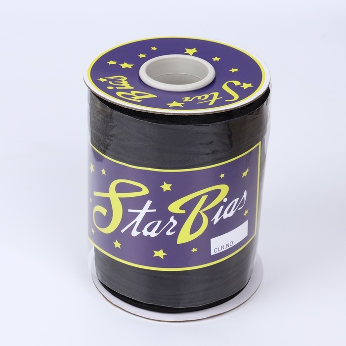 Кант атласный, 12 мм, 65 &plusmn; 1 м, цвет чёрный