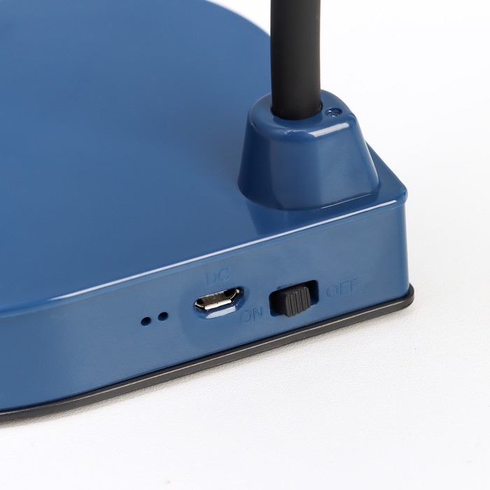 Настольная лампа Настольная лампа "Парасоль" LED, от USB/АКБ 6 Вт сенсор 3000-6000 синий 14х10х37 см RISALUX 1006342