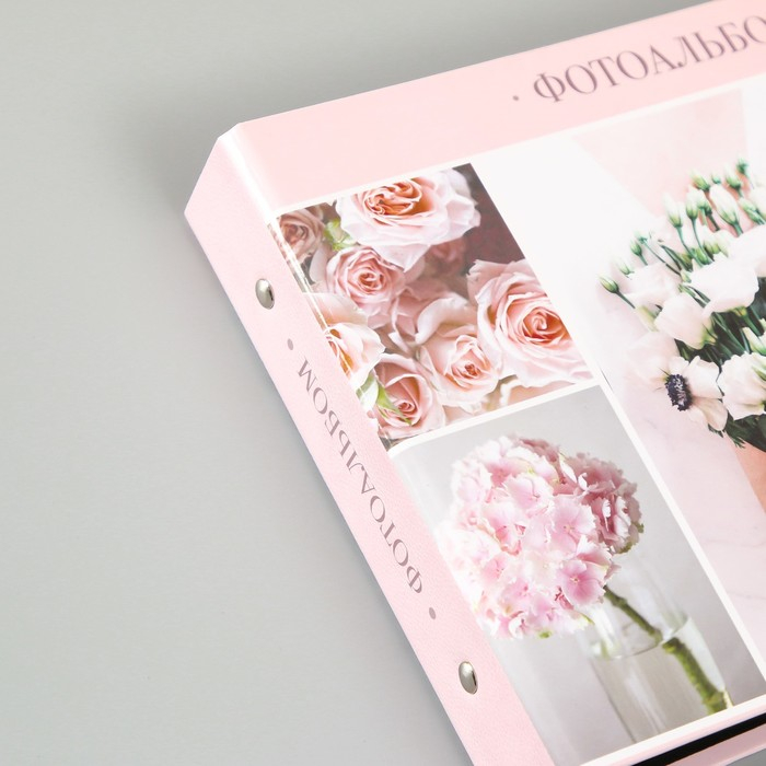 Фотоальбом 25 листов (уголки+кольца) "Цветы"  27х19 см