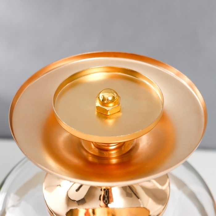 Подсвечник металл, стекло на 1 свечу Подсвечник металл, стекло на 1 свечу "Изящный кубок" золото 42х17х17 см