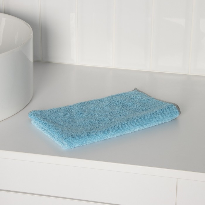Тряпка для пола Raccoon, 250 г/м², 50×30 см, микрофибра, с оверлоком, 1 шт, цвет голубой Тряпка для пола Raccoon, 250 г/м², 50×30 см, микрофибра, с оверлоком, 1 шт, цвет голубой